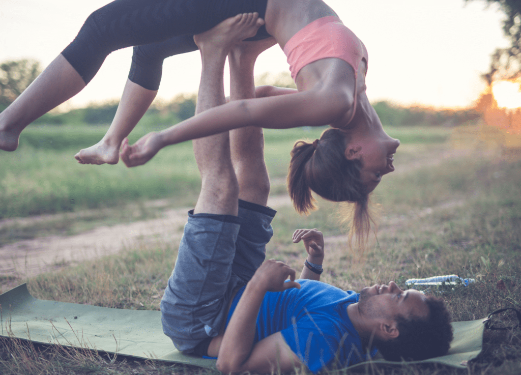 100 yoga poses for two people￼ 